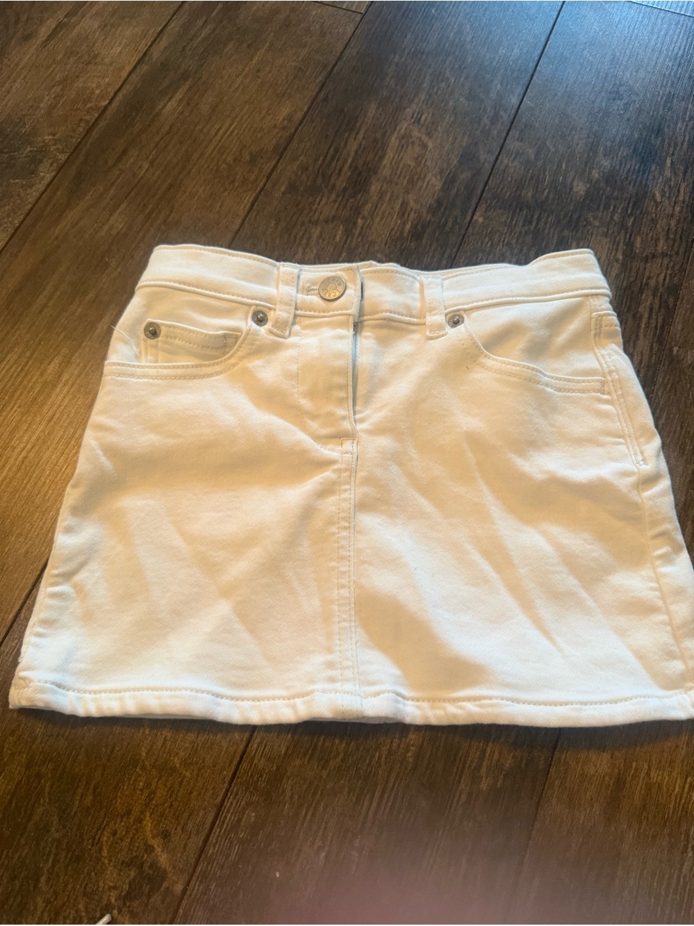 Crewcuts girls 5 White Denim Mini Skirt with Classic Five-Pocket Design